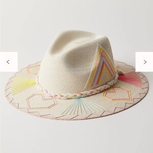 Corazon Playero Leonor Pastels Palm Straw Hat Size L Embroider $295 Free People